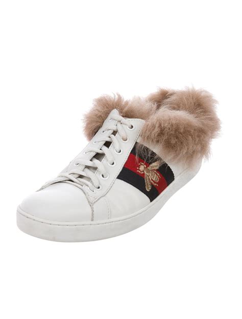 gucci sneaker with fur|gucci ace fur sneakers.